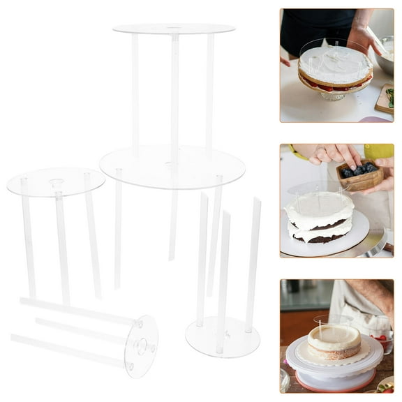 Tineasur Plastic Cake Supports Sticks Round 5Sets 0.4In Diameter