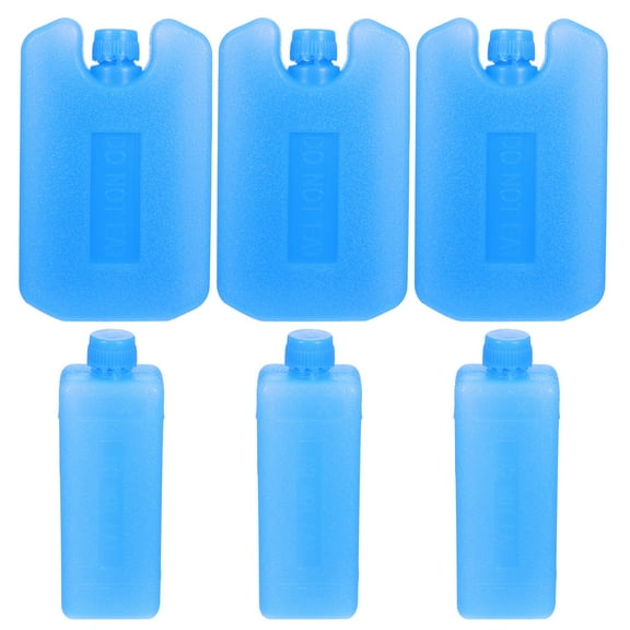 Tineasur  6PCS Reusable Ice Packs Blue PE for Cooler Box Lunch Box 4.61.61.2in