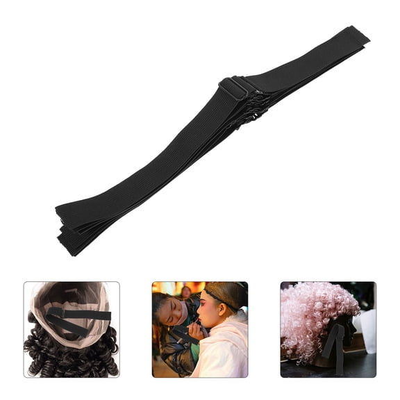 Tineasur 6-Pack Black Adjustable Wig Straps for , Prevent Wig Slippage, and Comfortable Hair Accessories