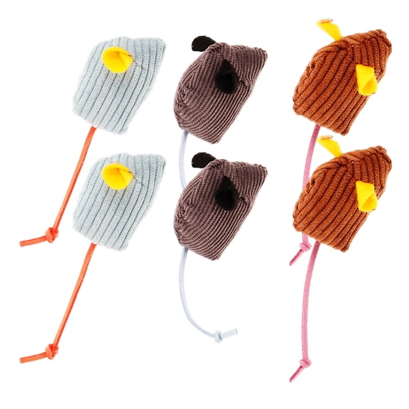 Tineasur 6Pcs Pet Mouse Toys Catnip Filled for Pet Lovers Indoor Cats