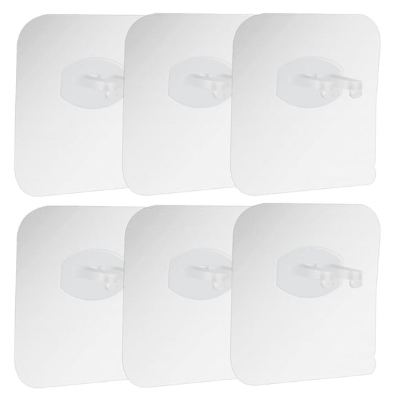 Tineasur 6-Piece Multi-Functional Transparent Toothbrush Holder Rack with and Plug Hooks for Bathroom Organization