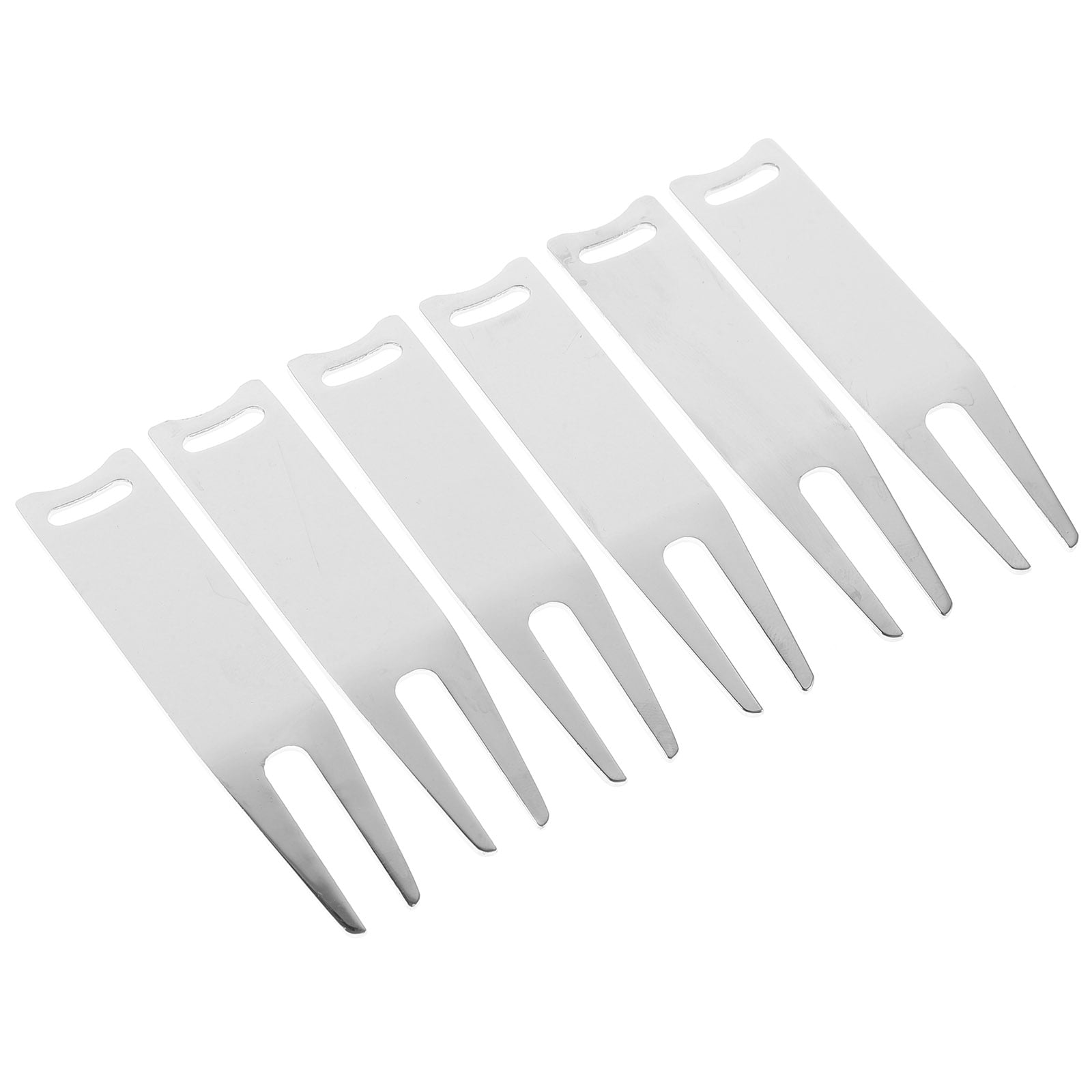 Tineasur 6Pcs Metal Golf Divot Repair Tools with Ball Marker Plated Silver Durable Portable Sports Accessories
