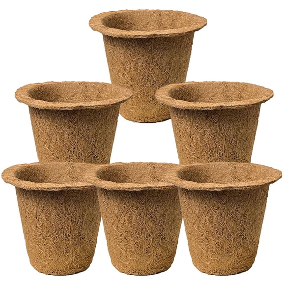 Tineasur 6Pcs Coir Nutrition Cup Plant Pots Lightweight Biodegradable for Home Gardening