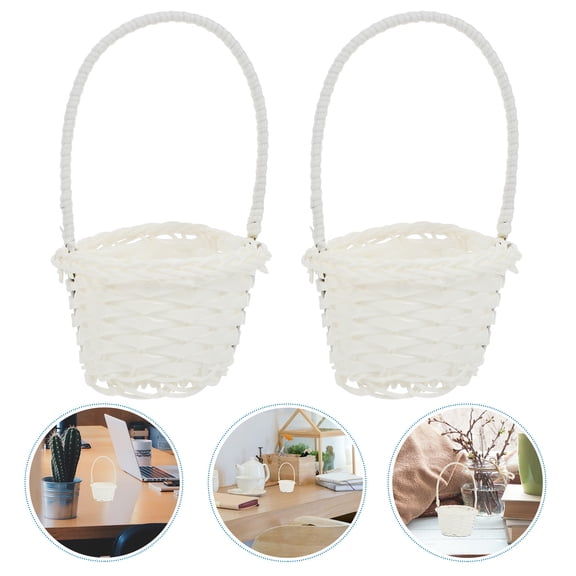 Tineasur 6Pcs Picnic Bamboo Picking Basket Modern Farmhouse Home Use