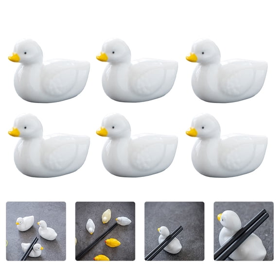 Tineasur 6-Piece Cute Ceramic Chopstick Rest Set for Dining Table Decor and Kitchen Accessories
