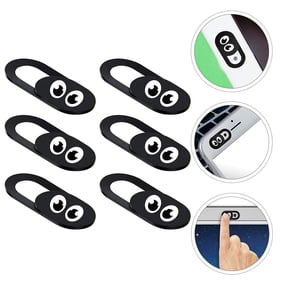 Tineasur Black ABS Laptop Webcam Covers, 6-Pack Privacy Protectors, Easy to Install, Secure Webcam Shield for Laptops