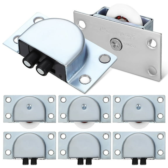 Tineasur 6Pcs Stainless Steel Sliding Door Rollers with Retractable Wheel for Cabinet Doors