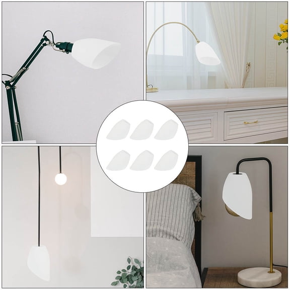 Tineasur 6Pcs White Plastic Lamp Cover Creative Inclined Horseshoe Shape for Home Lighting