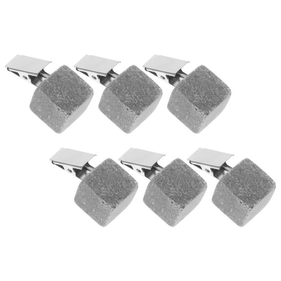 Tineasur 6Pcs Grey Tablecloth Weights with Metal Clip Decorative Outdoor Table Cover Clips for Home Use