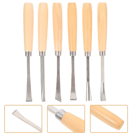 Tineasur 6Pcs Woodworking Tool Set with Comfortable Grip and Durable Engraving Blades