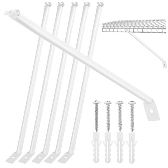 Tineasur Universal Metal Awning Roof Mount Brackets for RV, White, 6 Pieces Outdoor Hardware Accessories