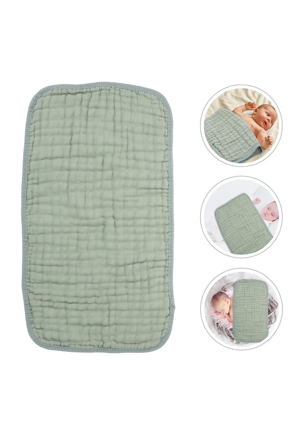 Cotton Muslin Washcloths, Dark Green, Gentle and Quick-Dry, 6Pcs