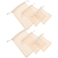 thumbnail image 1 of Tineasur 6Pcs Cotton Drawstring Storage Bags for Fruit and Vegetables Beige, 1 of 8