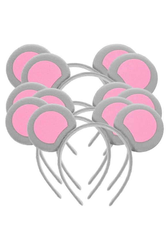 Funny Grey Mouse Ears Headband Comfortable Fabric Accessory for Parties