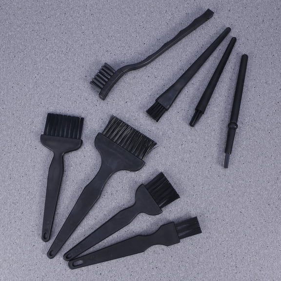 Tineasur Motherboard Cleaning Brush Set Black Anti-Static for Phone Pcb Repair 8Pcs
