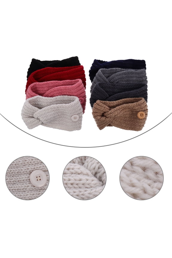 Soft Wool Headbands with Button Details, Assorted Colors, Cozy Winter Accessories for Women and Girls