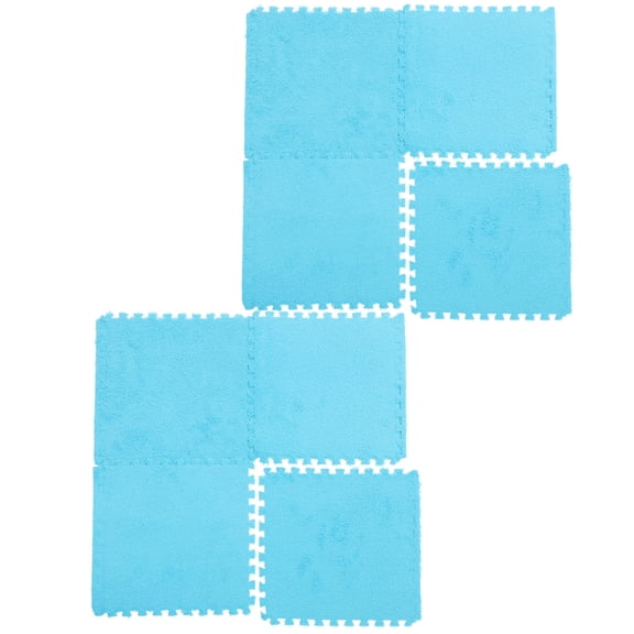 Tineasur 8Pcs Durable Hamster Cage Mat Eva Sponge Soft Comfortable Pet Bed Mat Sky Blue