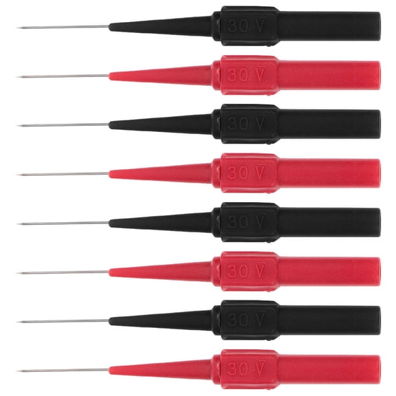 Tineasur Multimeter Probes, Stainless Steel, Assorted Color, Portable and Wide Compatibility, 8Pcs