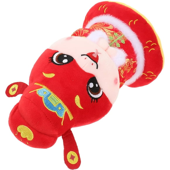 Tineasur Adorable Year of the Snake Plush Toy for Kids Celebrate Lunar New Year with Soft Red Stuffed Animal 12 inches