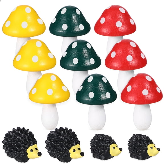 Tineasur Miniature Animal Ornaments Mini Hedgehog Figurines Assorted Color 1 Set