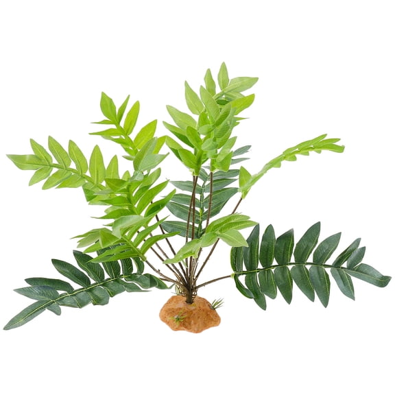 Tineasur Decorative Reptile Plants Green Resin Plastic Lifelike Terrarium Habitat