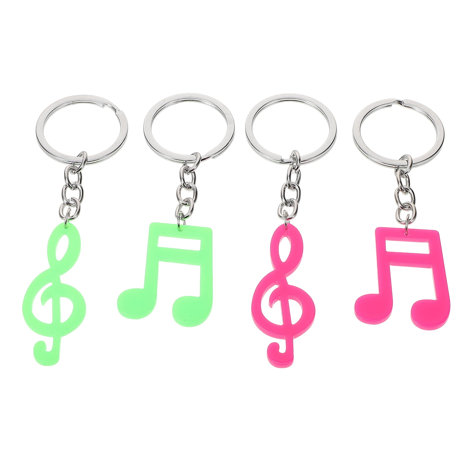 Musicals Key Chain Tineasur 4-Piece Assorted Acrylic Key Chain Set with Musical Note and ...