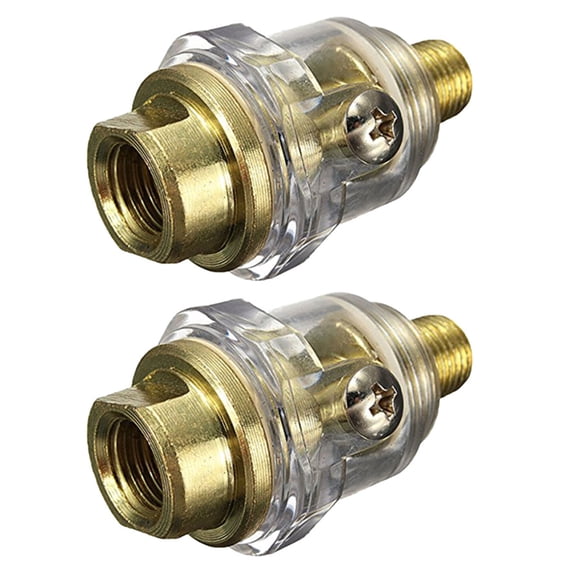 Tineasur Automatic Pneumatic Oiler, Golden, Aluminum, for Pneumatic Equipment, 2Pcs