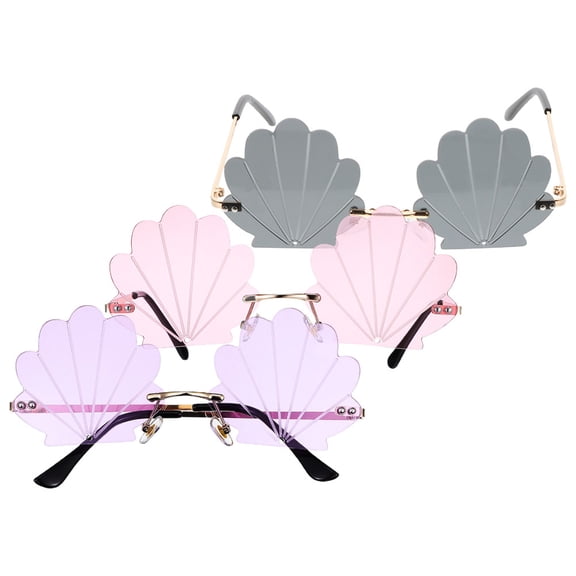 Tineasur Back to School 3pcs Fancy Dress Sunglasses Assorted Color Photo Props Women Eyewear