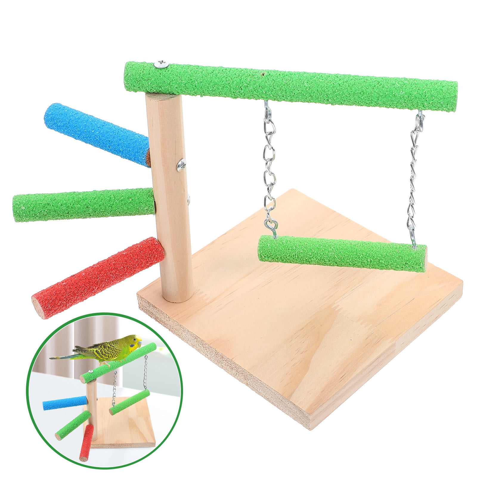 Tineasur Wooden Parrot Perch Platform with Fresh Design for Bird ...