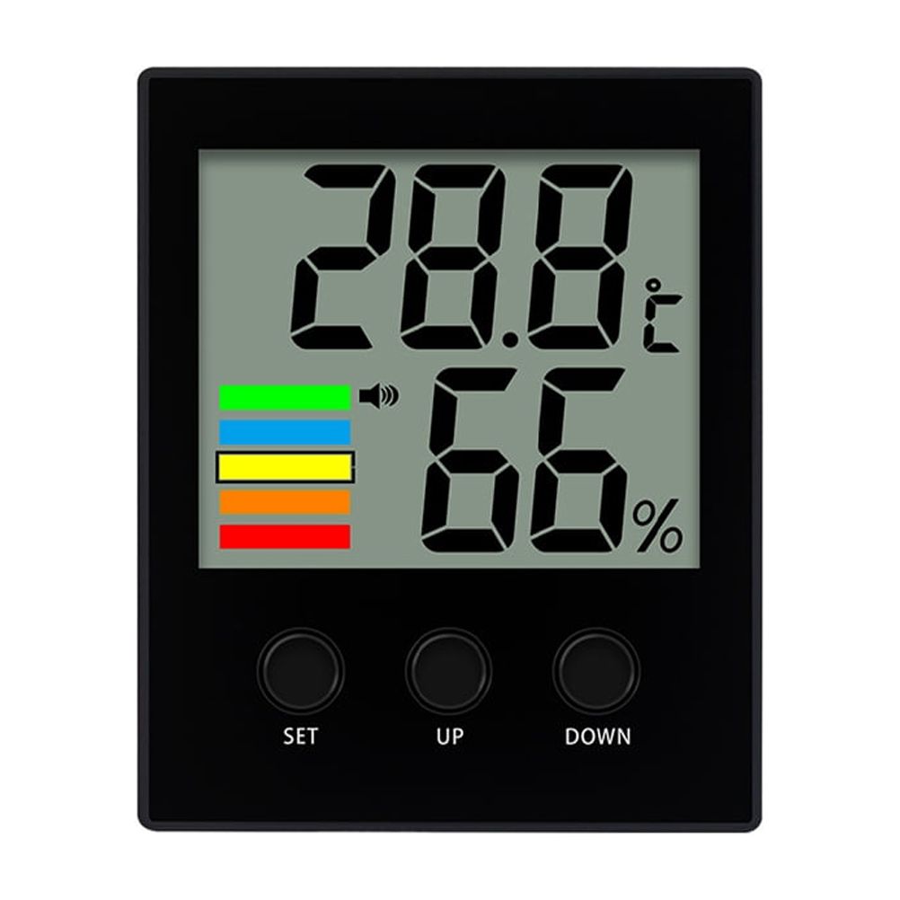 Tineasur Black Hygrometer with Large LCD Screen for Accurate Temperature and Humidity Monitoring