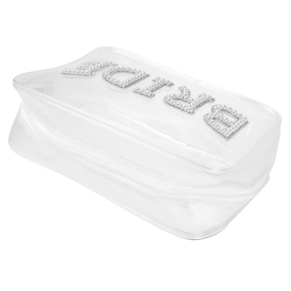 Tineasur Bride Emergency Kit with Clear PVC Makeup Bag for Wedding Day Essentials, Transparent Pouch 9x4.5x3 Inches