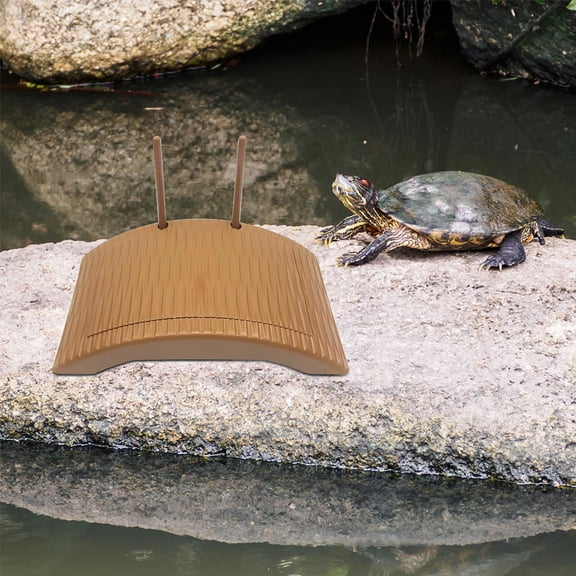Tineasur Stable Brown Turtle Floating Platform for Tortoise Tank with Large Sunbathing and Easy Access Ramp
