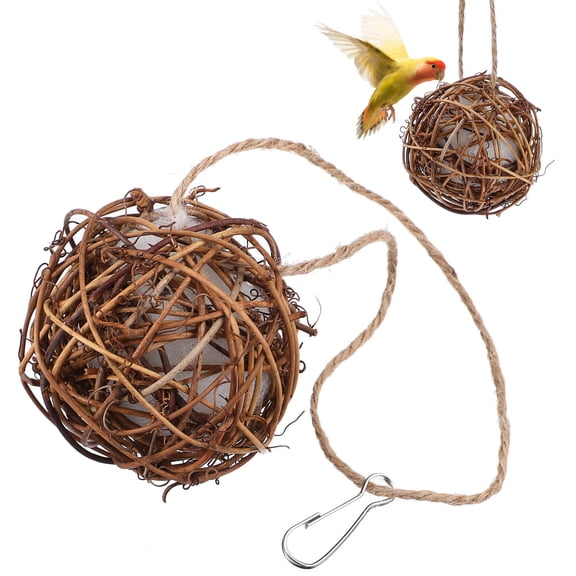 Tineasur 3-Pack Hanging Wooden Hummingbird with Cotton for Garden Birds, Encourages Bird Stay and Nesting