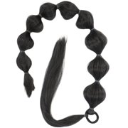 Tineasur Bubble Ponytail 1Pack Black High Temperature Silk Wig For Girls Daily Use