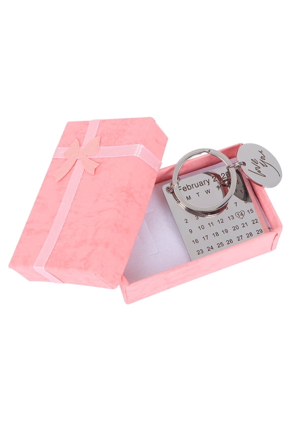 Date Keychain Stainless Steel Keyring 1Set Special Occasions for Couples