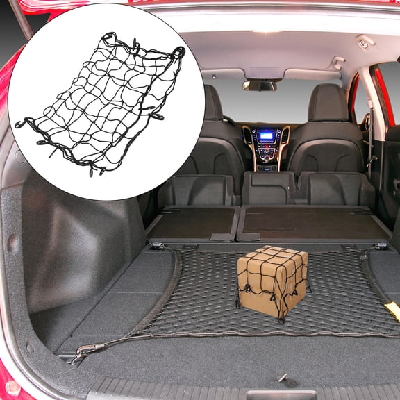Tineasur Elastic Cargo Net Black for Car Trunks and Roof Racks Easy Installation