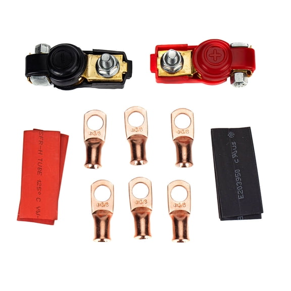 Tineasur Car Battery Terminal Clamp Brass with Quick Connectors, Black, Car Terminal Clip, 1 Set