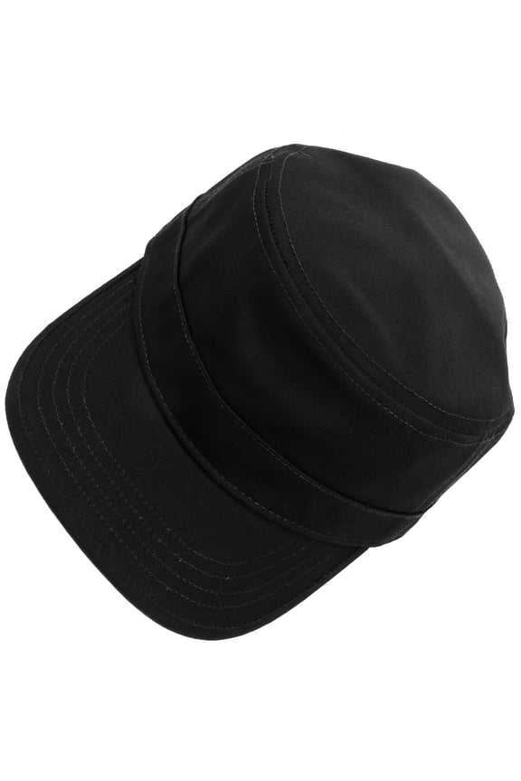 Black Flat Brim Baseball Cap Unisex Sun Hat Casual Outdoor Peaked Hat for Everyday Wear