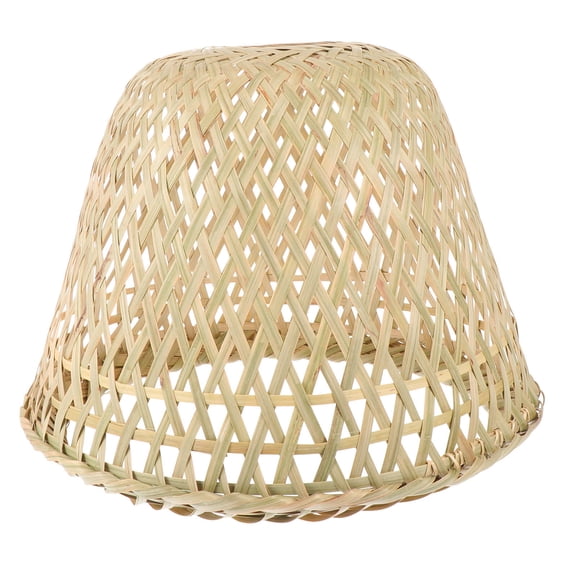 Tineasur 1Pc Khaki Bamboo Hanging Lampshade Home Light Shell Ceiling Lamp Cover