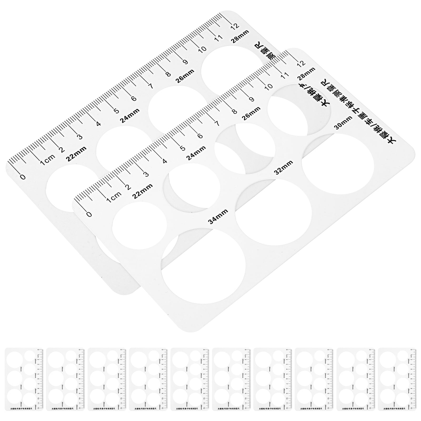 Cherry Measuring Ruler Tineasur 12Pcs Cherry Measuring Ruler White Plastic Diameter Measuring ...