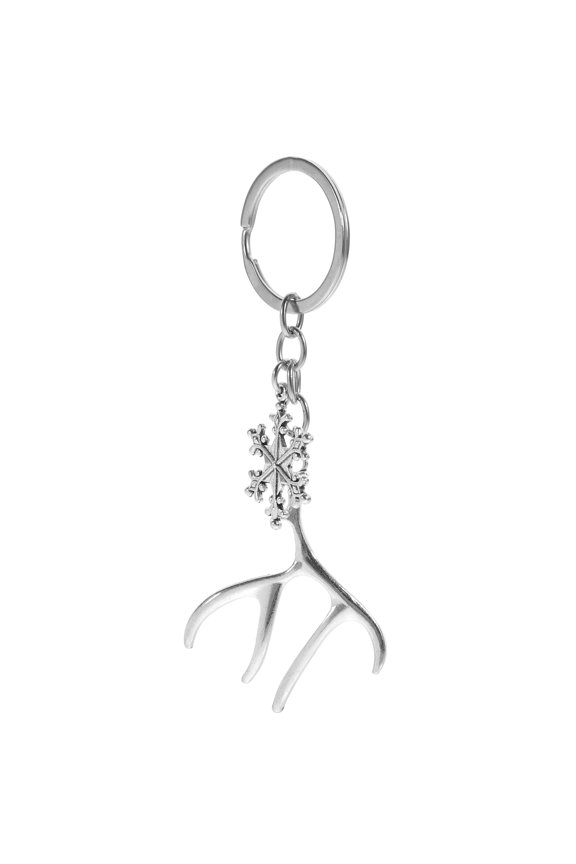 Snowflake Keychain Zinc Alloy Stylish Winter Accessory Charm for Keys or Bags 1 Piece
