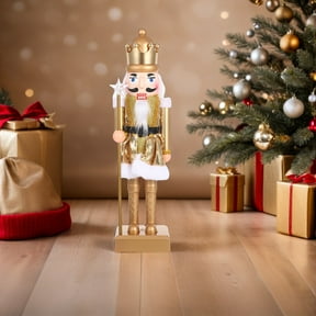 Tineasur Golden Lighted Nutcracker with Music for Festive Christmas Decor