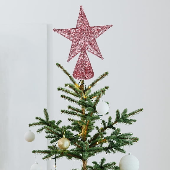 Tineasur Elegant Iron Hollow Star Tree Topper for Christmas Holiday Festival Decoration