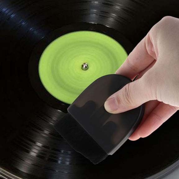 Tineasur Vinyl Record Cleaning Brush, Black Non-Scratch Soft Bristles for Safe and Effective Record Care