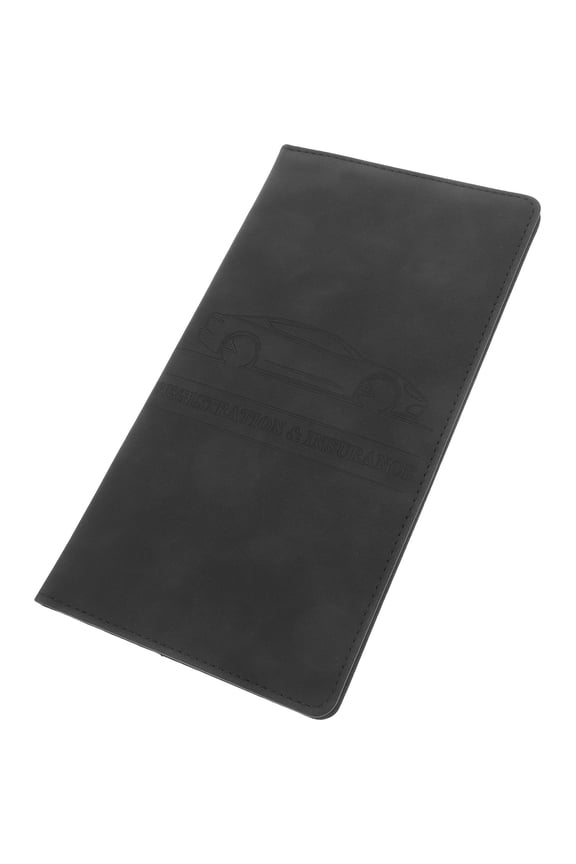 Black PU Car Registration and Insurance Card Holder Secure Storage Wallet