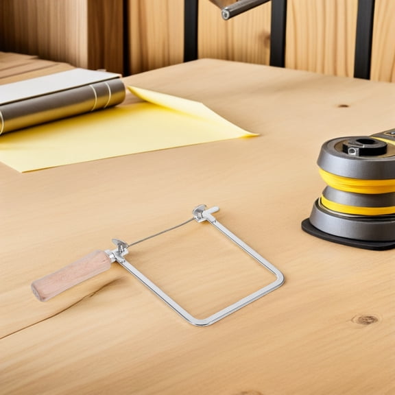 Tineasur Small Bow Saw with Steel Construction for Precise Wood and Metal Cutting in Khaki