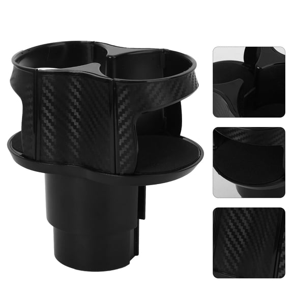 Tineasur Car Cup Holder Black Beverage Bottle Organizer Easy to Install for Travel and Daily Use