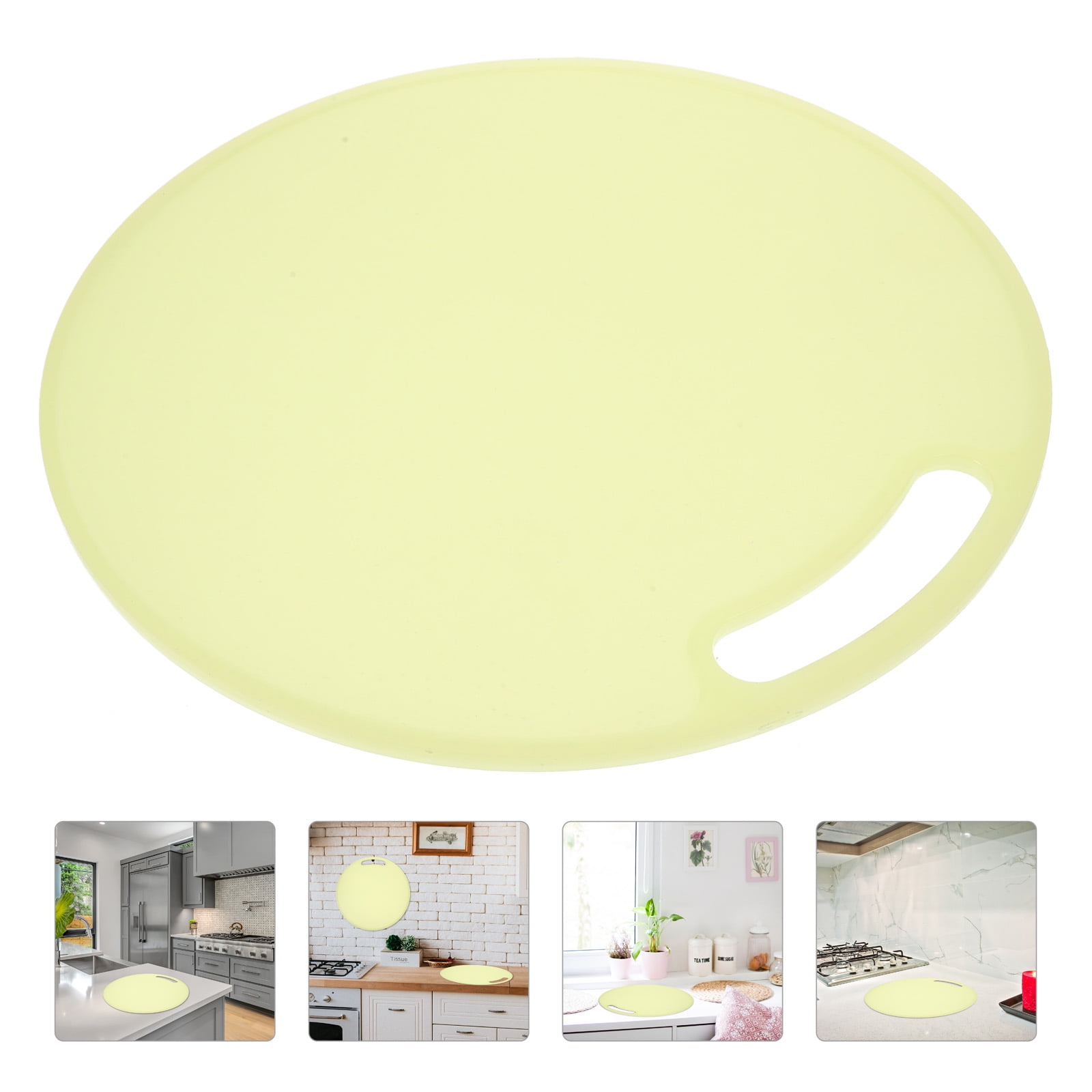 Tineasur Light Green Round Cutting Mat for Kitchen Cutting Made of Tough Reusable Plastic Material