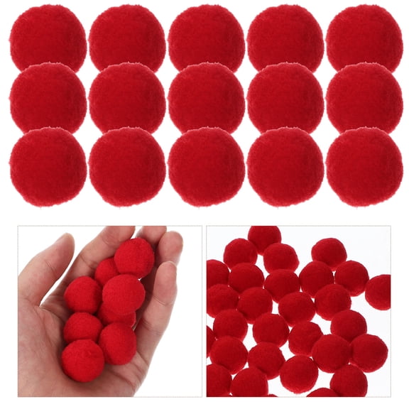 Tineasur Pom Poms Red Polyester for Handmade Projects and Clothing 150Pcs