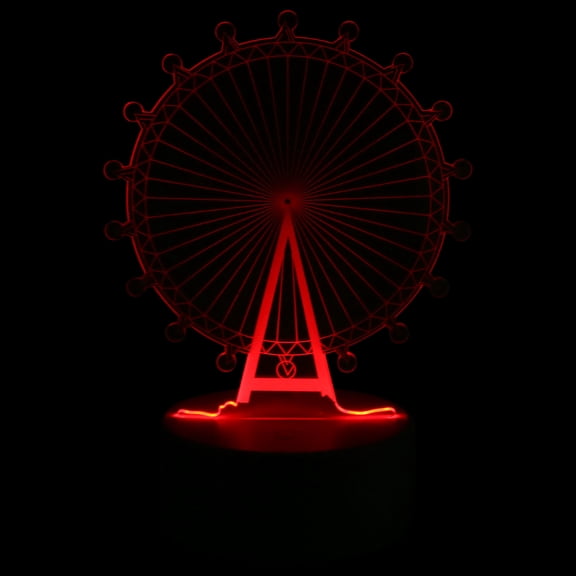 Tineasur Creative Ferris Wheel LED Desk Lamp in White Acrylic for Unique Room Decor